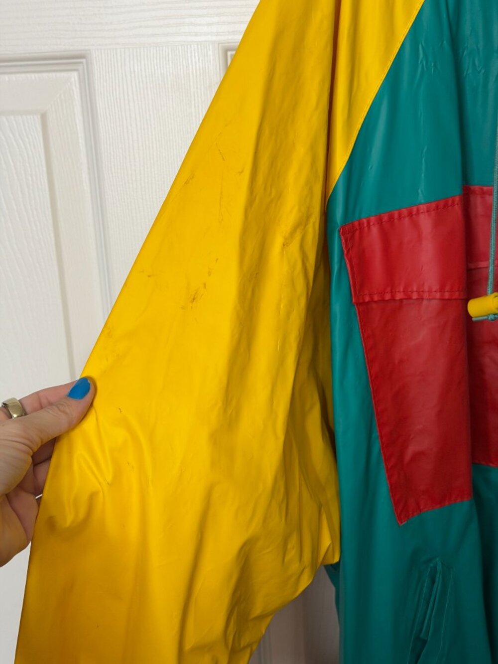 Colorblock Windbreaker Jacket - Teal/Yellow/Red - Picture 3 of 5